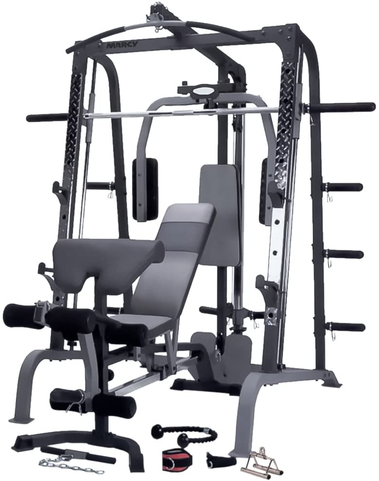 Marcy SM4000 Deluxe Smith Machine Home Gym with Weight Bench